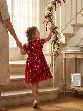 H&M Red Sequin Party Dress for Girls